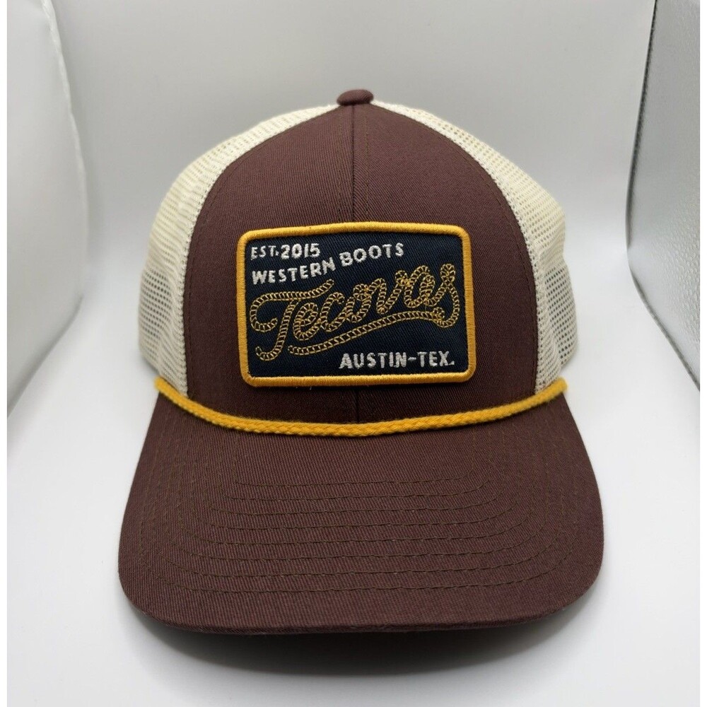 Tecovas ‘Western Boots ATX’ Embroidered Patch Brown Snapback Hat